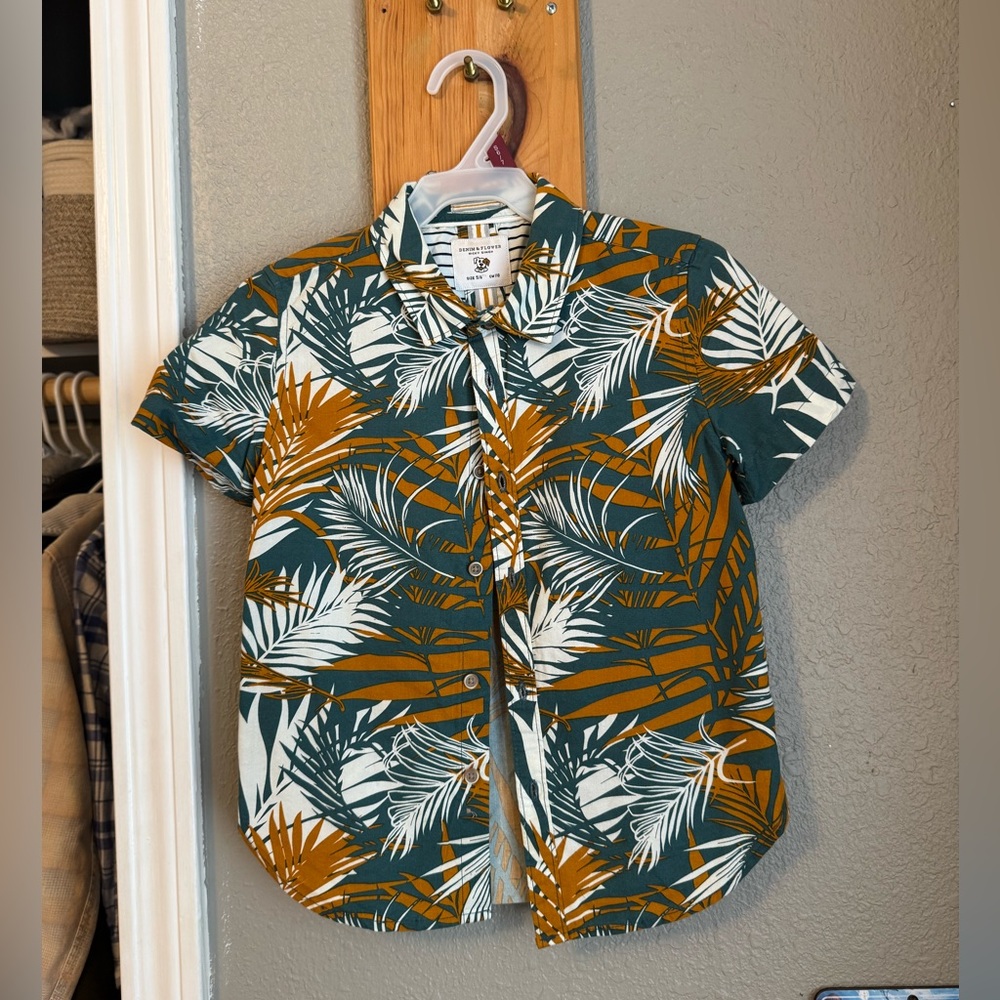 Denim and flower boys shirt